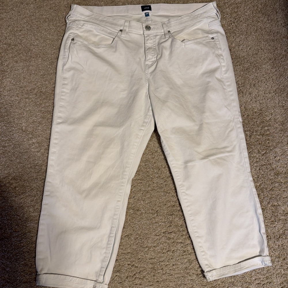 Women's JAG White Cecilia Capri  20W 5 Pocket Cuffed Trousers Pants
